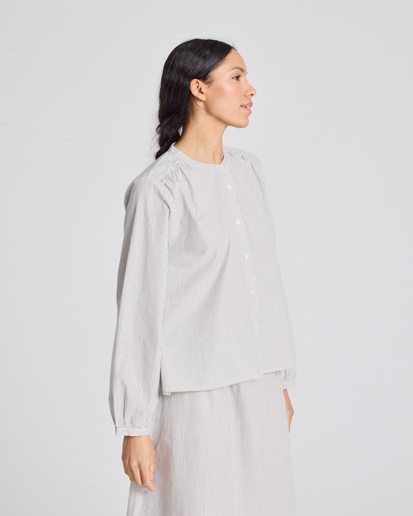 GAI+LISVA Vilda Shirt Gots 243975 Shirt 126 Mulch White Stripe