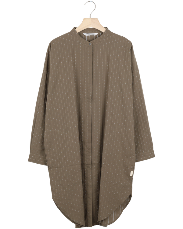 Secondhand Oline Cotton Shirt Dress - Taupe