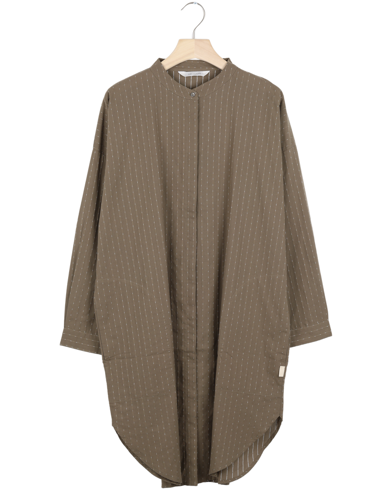 Secondhand Oline Cotton Shirt Dress - Taupe