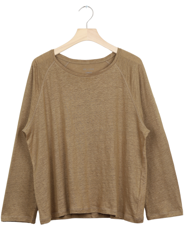 Secondhand Lisbeth Linen Top - Brown Mustard