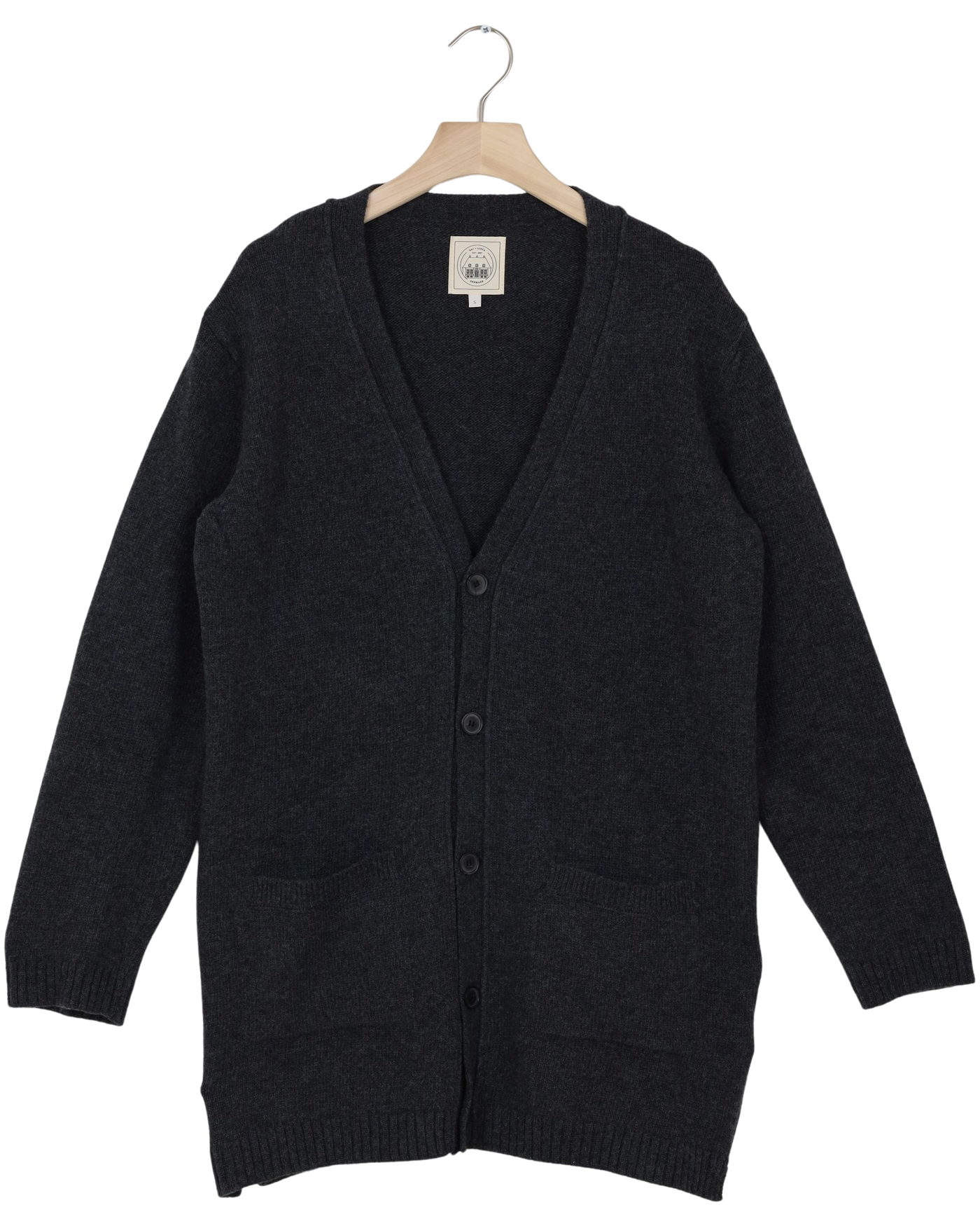 Secondhand Alba Lambswool Cardigan - Dark Grey Melangè