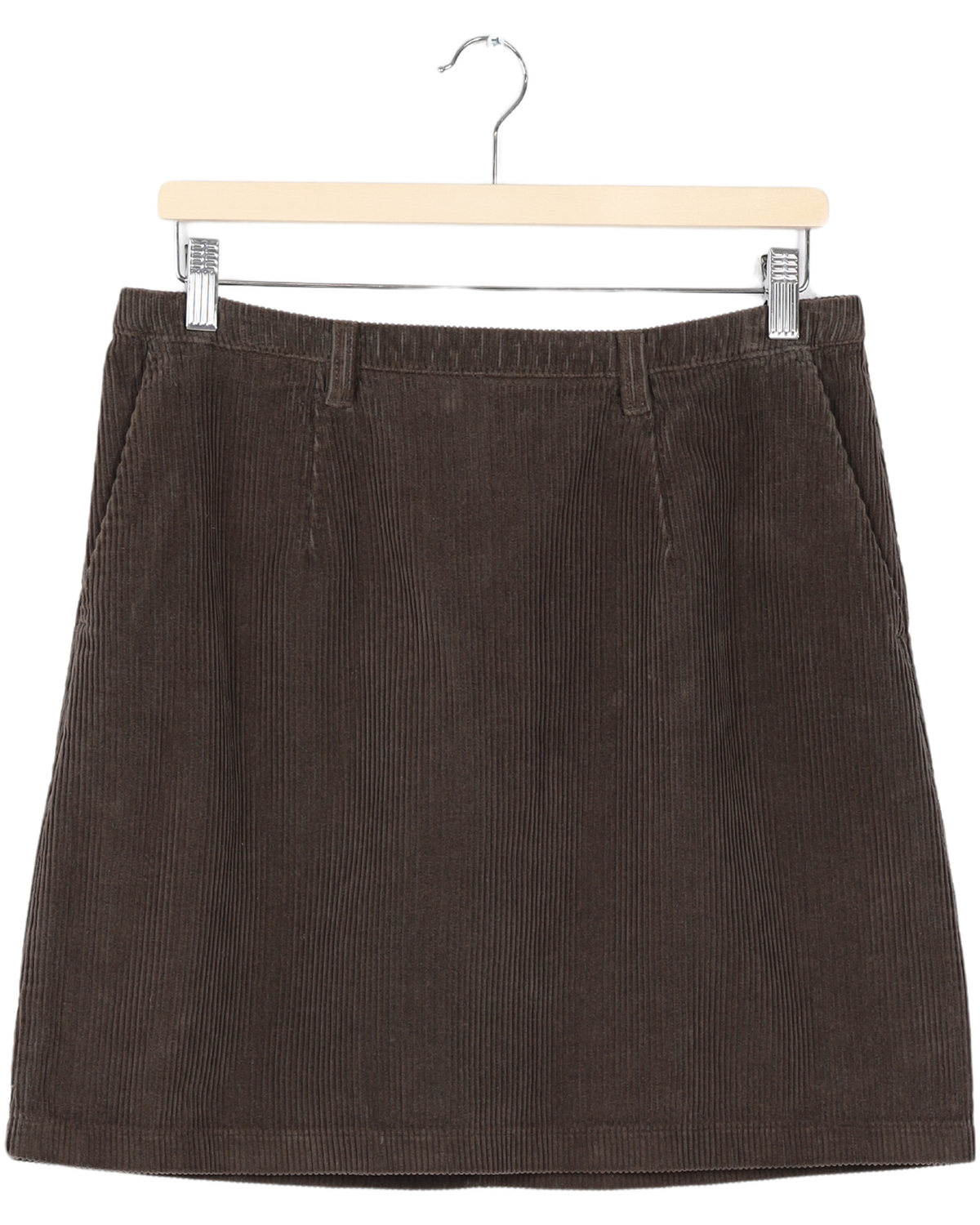 Secondhand Natacha Cotton Corduroy Skirt - Black Olive