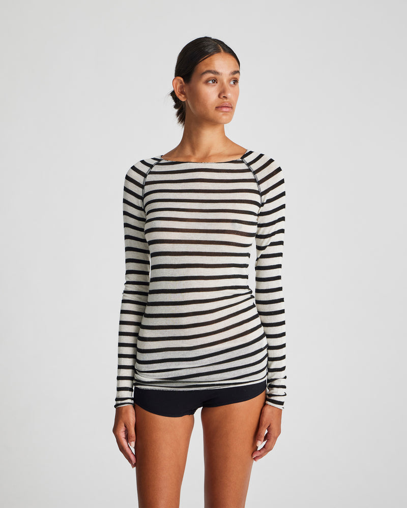 GAI+LISVA Amalie Sailor Wool Top Top 962 Ecru / Black Sailor Stripe