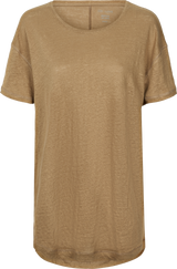 GAI+LISVA Bertha Linen T-shirt Top 178 Brown Mustard