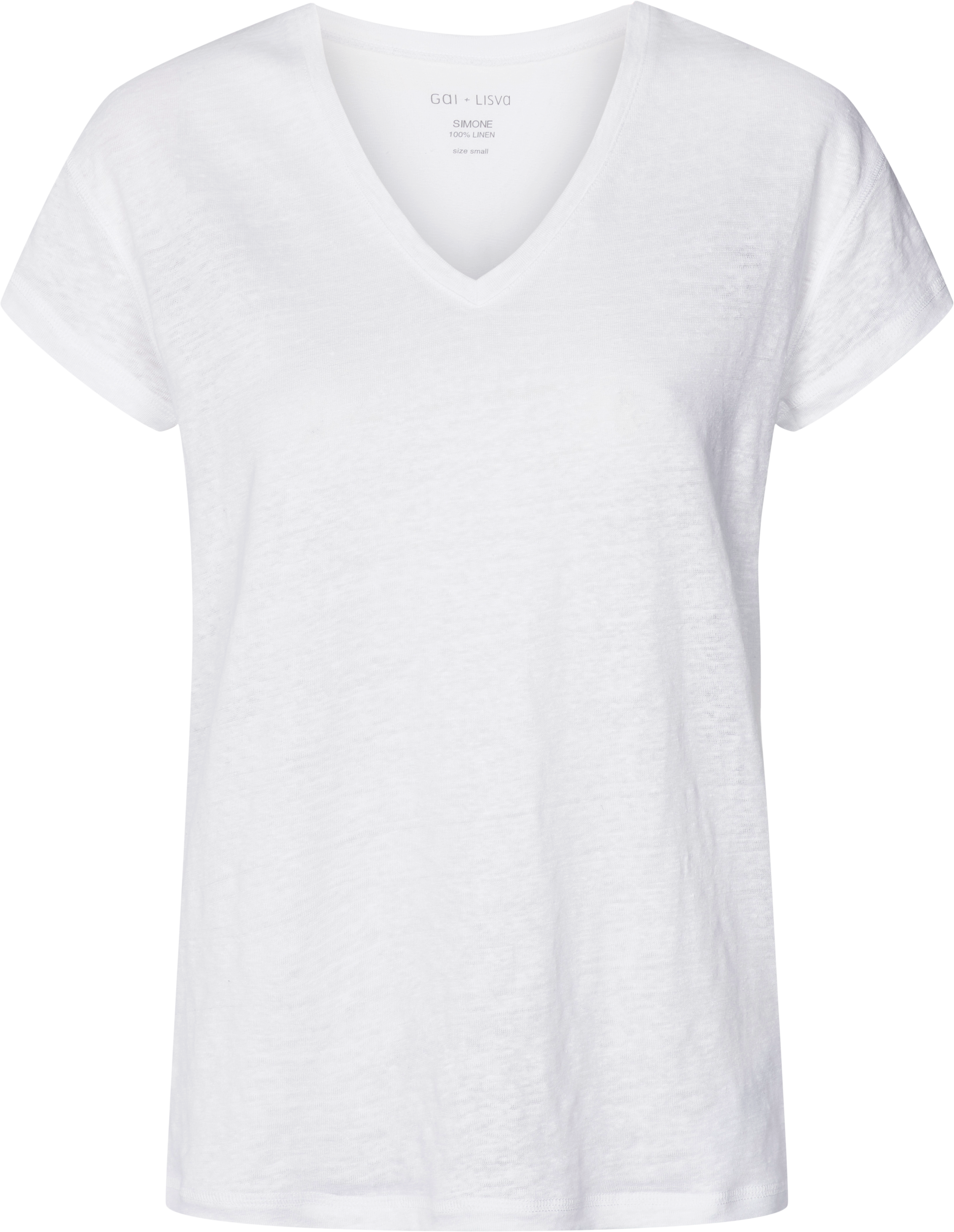 GAI+LISVA Simone Linen Tee Shirt Top 100 White